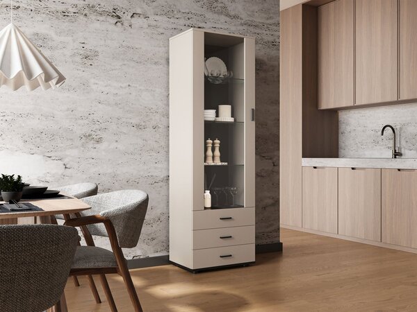 Mirjan24 Vitrína Boho B1, Osvetlenie: bez osvetlenia, Farby: biela / biely lesk 5902928098471