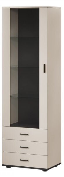 Mirjan24 Vitrína Boho B1, Osvetlenie: bez osvetlenia, Farby: biela / biely lesk 5902928098471
