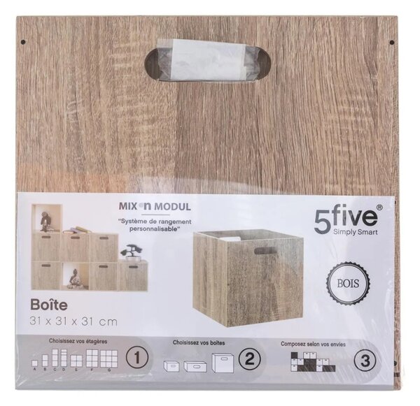 Úložný box Wood, 31x31x31 cm, hnedá