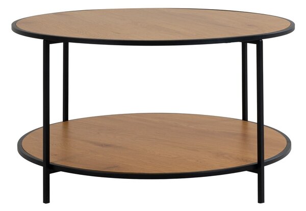 Okrúhly konferenčný stolík s doskou v dubovom dekore v prírodnej farbe ø 80 cm Vita – House Nordic