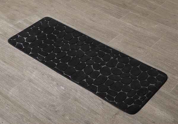 Predložka do kúpeľne Stones, 45x120 cm, čierna