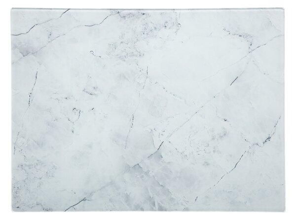 Doska na krájanie Glass Marble, biela, 40x30 cm