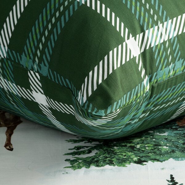 VIANOČNÉ RENFORCÉ OBLIEČKY VERDE 200X220 CM, 2 KS 70X80 CM VZOROVANÉ