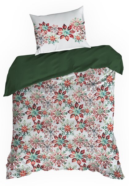 VIANOČNÉ RENFORCÉ OBLIEČKY STELLA 200X220 CM, 2 KS 70X80 CM VZOROVANÉ