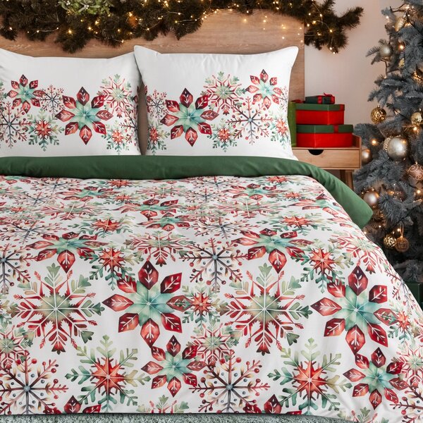 VIANOČNÉ RENFORCÉ OBLIEČKY STELLA 200X220 CM, 2 KS 70X80 CM VZOROVANÉ