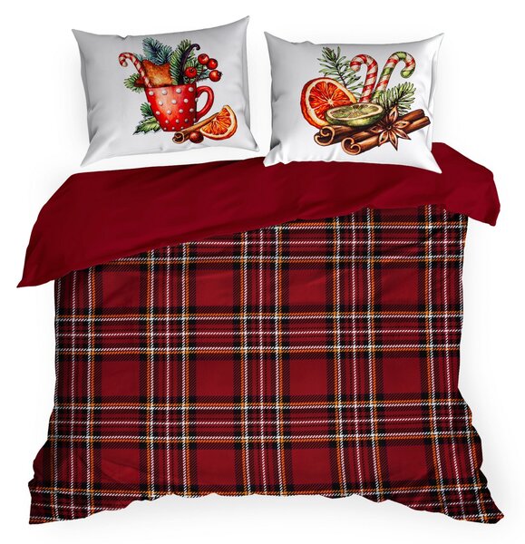 VIANOČNÉ RENFORCÉ OBLIEČKY CANELA 200X220 CM, 2 KS 70X80 CM VZOROVANÉ