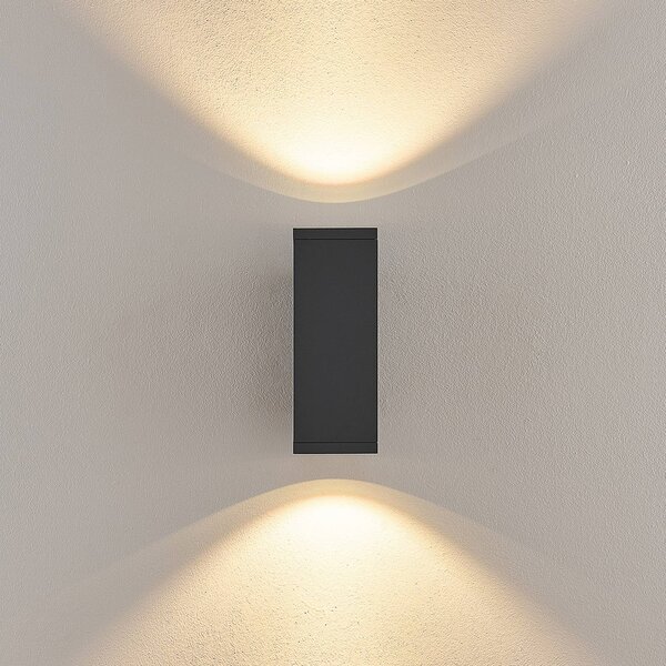 Deko-Light LED vonkajšie nástenné svietidlo ShoreLine Pro Square up/down, tmavošedá, Čierna, Hliník, Moderný, Nástenné svietidlo