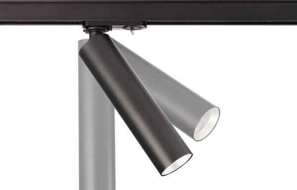 LED lištový reflektor Slim 1-fázový, čierny, hliník, 5 W, 2 700 K, Čierna, Obývacia izba / jedáleň, Hliník, Moderný, Koľajnicový systém
