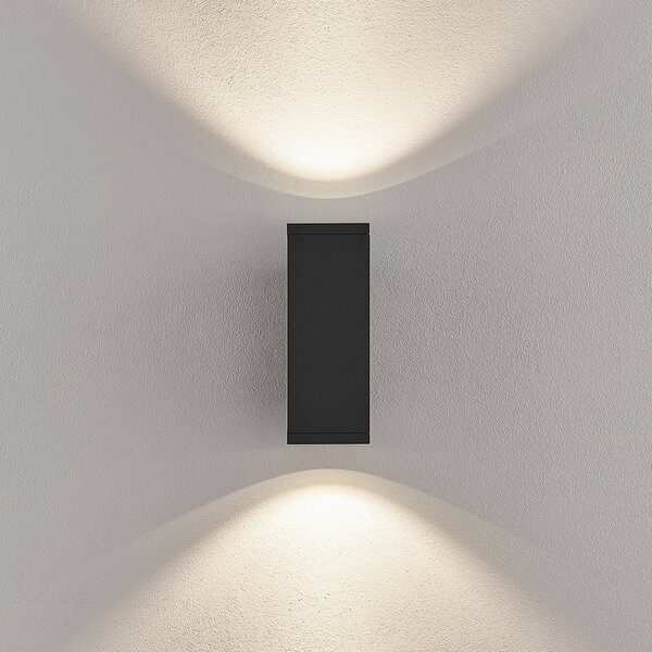 Deko-Light LED vonkajšie nástenné svietidlo ShoreLine Pro Square up/down, tmavošedá, Čierna, Hliník, Moderný, Nástenné svietidlo