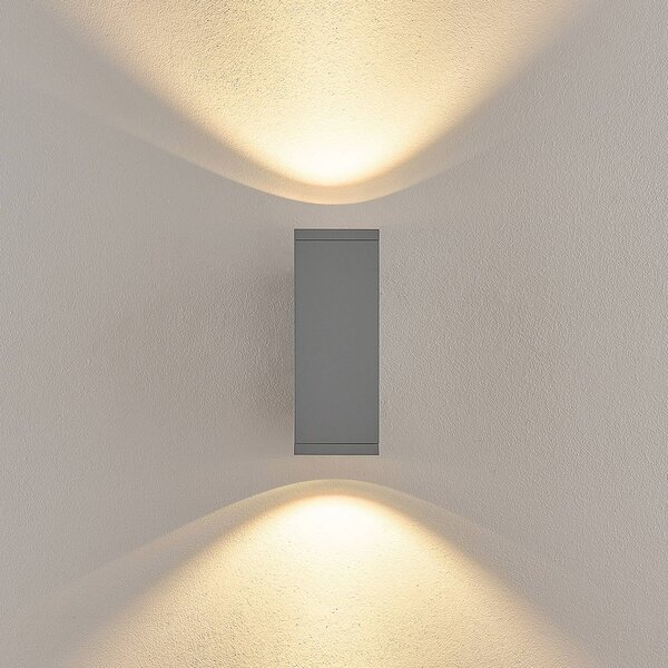 Deko-Light LED vonkajšie nástenné svietidlo ShoreLine Pro Square up/down, svetlošedá, Hliník / sivá / zinok, Hliník, Moderný, Nástenné svietidlo