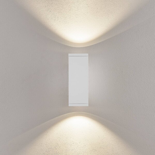 Deko-Light LED vonkajšie nástenné svietidlo ShoreLine Pro Square up/down, biela, Biela / opálová, Hliník, Moderný, Nástenné svietidlo