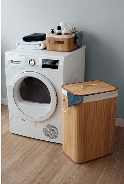 Bambusový kôš na bielizeň v prírodnej farbe 78 l Bamboo – Compactor