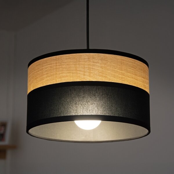 Luster na lanku ALBA 1xE27/15W/230V pr. 20 cm čierna/hnedá