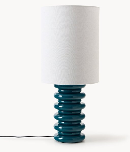 Veľká stolová lampa's dreveným podstavcom Nicolas