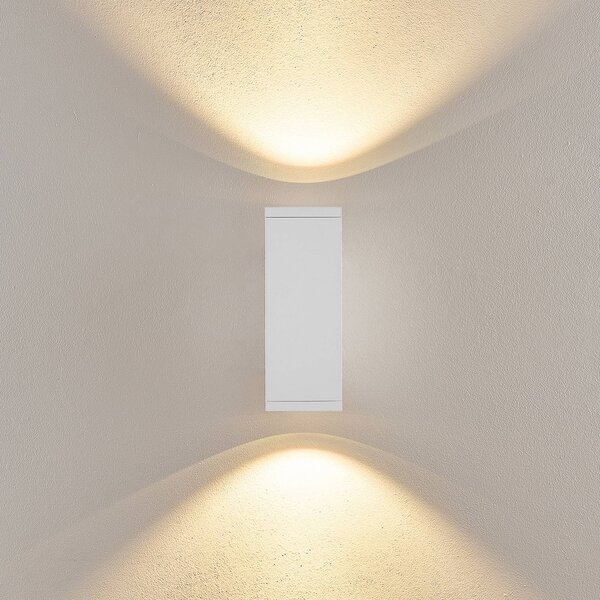 Deko-Light LED vonkajšie nástenné svietidlo ShoreLine Pro Square up/down, biela, Biela / opálová, Hliník, Moderný, Nástenné svietidlo