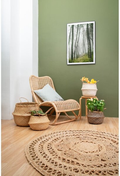 Svetlý úložný košík z morskej trávy Compactor, ⌀ 36 cm