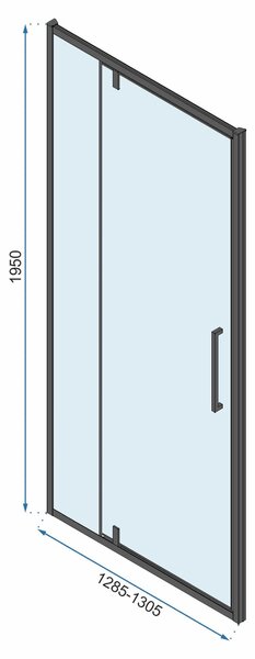 3-stenný obdĺžnikový sprchový kút REA RAPID SWING 120/dvere x 90/zástena cm, čierny/transparent - bez vaničky