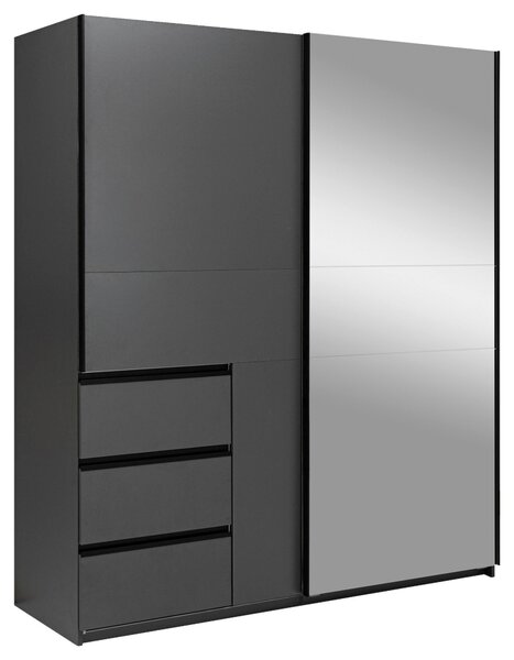 SKRIŇA S POSUVNÝMI DVERAMI, grafitová, 175/210/61,5 cm P & B - Skrine, Online Only