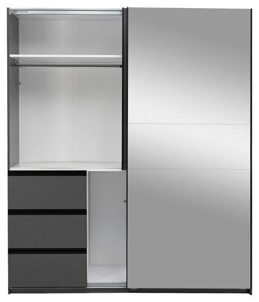 SKRIŇA S POSUVNÝMI DVERAMI, grafitová, 175/210/61,5 cm P & B - Skrine, Online Only