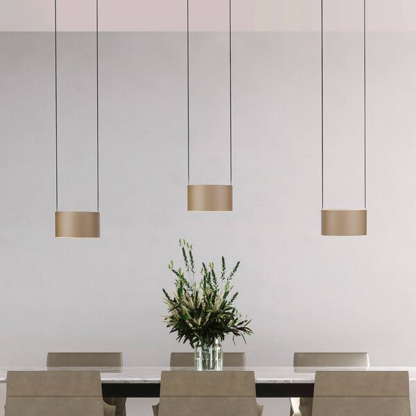 PURE LED závesné svietidlo Clipse, bronzová, dĺžka 110 cm, CTT, 6-pl, Hnedá / staromosadz, Obývacia izba / jedáleň, kov, Moderný, Závesné svietidlo