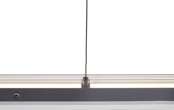 Moderné závesné svietidlo čierne s dymovým sklom vrátane LED Easylift - Catch