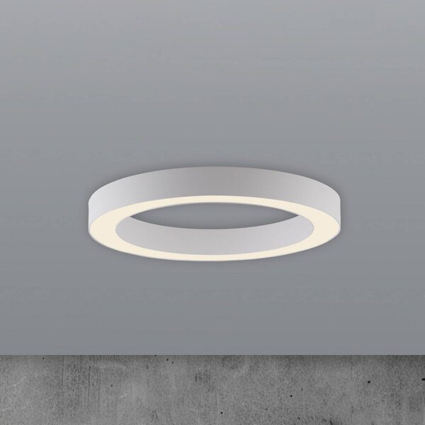 PURE stropné LED svetlo Lines, Ø 35 cm, biele,, Biela / opálová, Obývacia izba / jedáleň, Hliník, Moderný, Závesné svietidlo