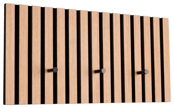 VEŠIAKOVÝ PANEL, čierna, dub artisan, 60/30/7 cm Xora - Vešiakové steny