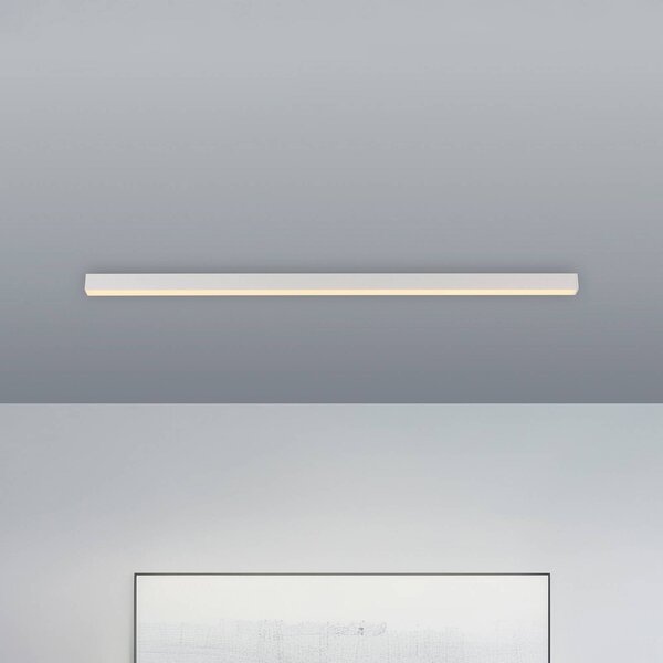 PURE stropné LED svetlo Lines, biele, 110 cm, diaľkové ovládanie, Biela / opálová, Obývacia izba / jedáleň, Hliník, Moderný, Stropné svetlo