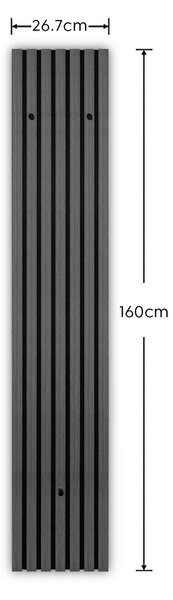 VEŠIAKOVÝ PANEL, sivá, čierna, 25/160/7 cm Xora - Vešiakové steny
