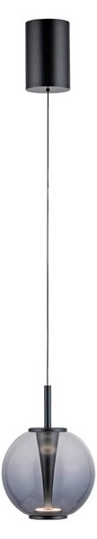 PURE LED závesné svietidlo Infinity, sivá/dymovo sivá, Ø 18 cm,, Hliník / sivá / zinok, Obývacia izba / jedáleň, Sklo, Závesné svietidlo