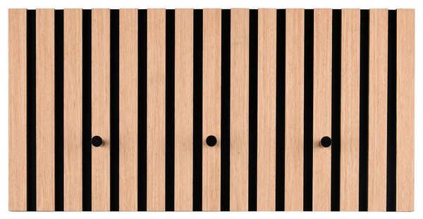 VEŠIAKOVÝ PANEL, čierna, dub artisan, 60/30/7 cm Xora - Vešiakové steny