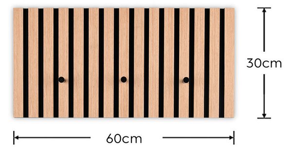 VEŠIAKOVÝ PANEL, čierna, dub artisan, 60/30/7 cm Xora - Vešiakové steny