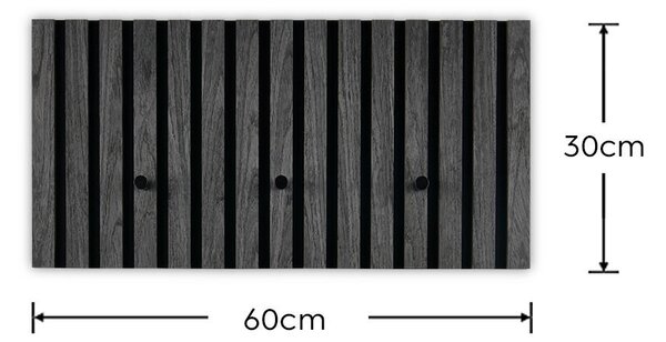 VEŠIAKOVÝ PANEL, sivá, čierna, 60/30/7 cm Xora - Vešiakové steny
