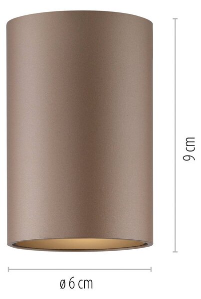 PURE Stropné LED svetlo do kúpeľne Point, bronzová farba, Ø 6 cm, IP44, Hnedá / staromosadz, Kúpeľňa, kov, Moderný, Závesné svietidlo