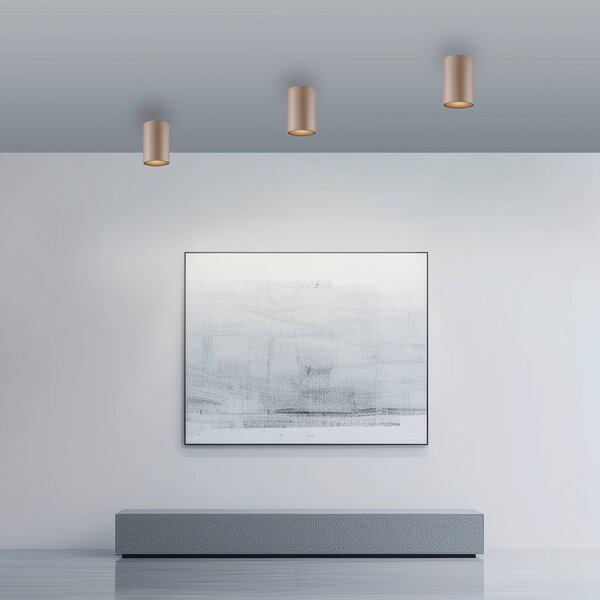 PURE Stropné LED svetlo do kúpeľne Point, bronzová farba, Ø 6 cm, IP44, Hnedá / staromosadz, Kúpeľňa, kov, Moderný, Závesné svietidlo