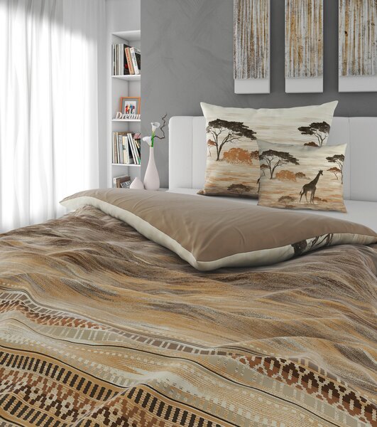 OBOJSTRANNÁ POSTEĽNÁ BIELIZEŇ, satén, taupe, 140/200 cm Esposa - Obliečky & plachty