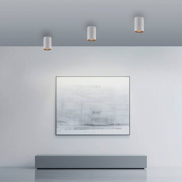 PURE Stropné LED svetlo do kúpeľne Point, biele, Ø 6 cm, kov, IP44, Biela / opálová, Kúpeľňa, kov, Moderný, Závesné svietidlo