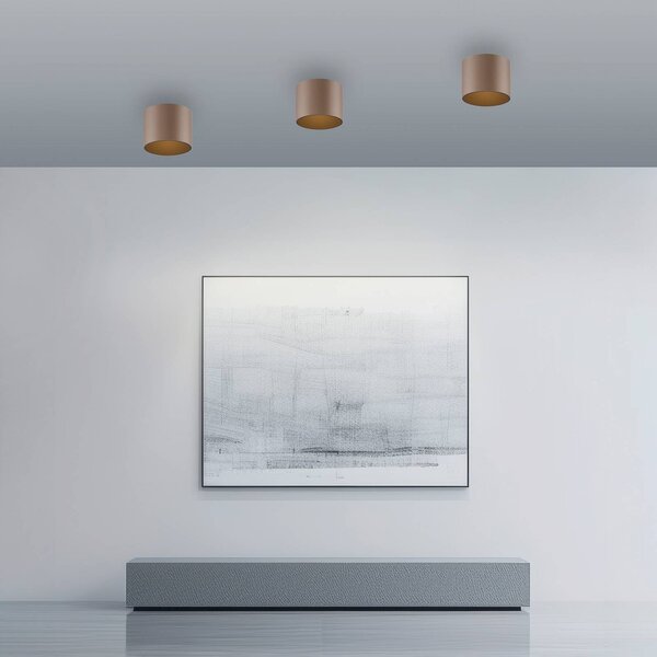 PURE Stropné LED svetlo do kúpeľne Point, bronzová farba, Ø 18 cm, IP44, Hnedá / staromosadz, Kúpeľňa, kov, Moderný, Závesné svietidlo