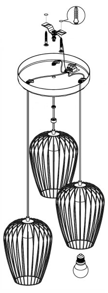 Eglo 49479 - Luster NEWTOWN 3xE27/60W/230V