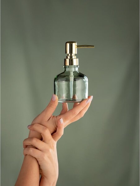 Sklenený dávkovač mydla v mentolovej farbe 200 ml Atessa – Wenko