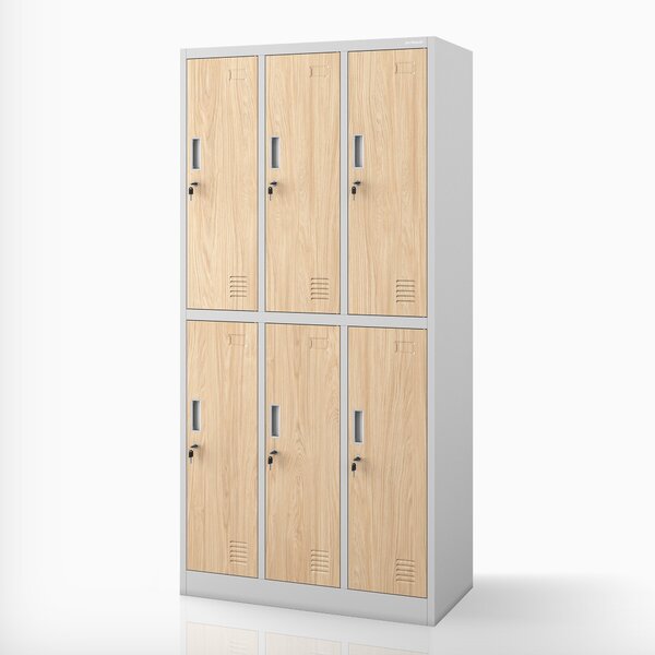 Šatníková skriňa BHP sivá / dub sonoma, 6-dverová: Eco Design IGOR, 900 x 1850 x 450 mm