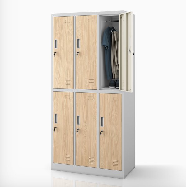 Šatníková skriňa BHP sivá / dub sonoma, 6-dverová: Eco Design IGOR, 900 x 1850 x 450 mm