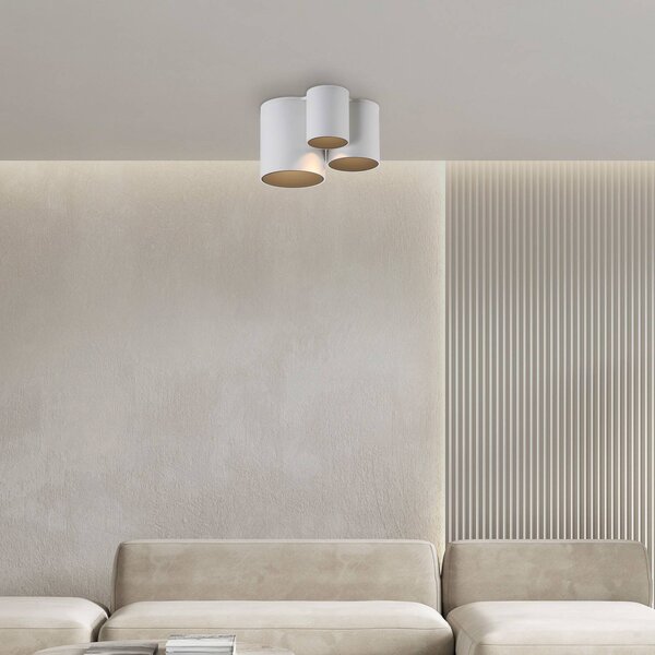 PURE stropné LED svetlo do kúpeľne Point, biele, dĺžka 18 cm, 3-pl., Biela / opálová, Kúpeľňa, kov, Moderný, Stropné svetlo