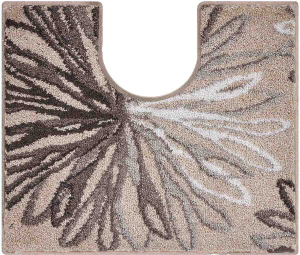 GRUND ART - Kúpeľňový koberec taupe-béžová Rozmer: 50x60 cm s výrezom pre WC
