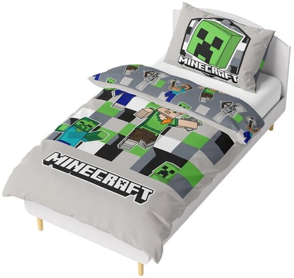 Obojstranné bavlnené posteľné obliečky Minecraft World - 100% bavlna - 70 x 90 cm + 140 x 200 cm