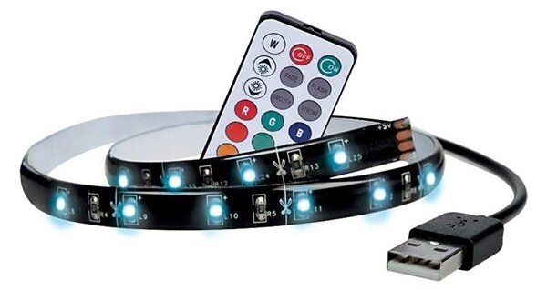 Solight WM504 - SADA 2x LED RGB Pásik pre TV s ovládačom IP65 LED/USB 50cm