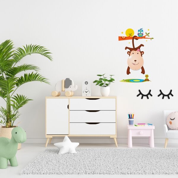 LED Detské nástenné svietidlo MONKEY LED/0,6W/3xAAA