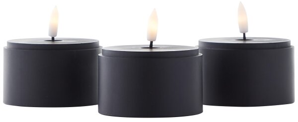 Brilliant - SADA 3x LED sviečok BOUGIE LED/2xAA IP44 čierna/dymová