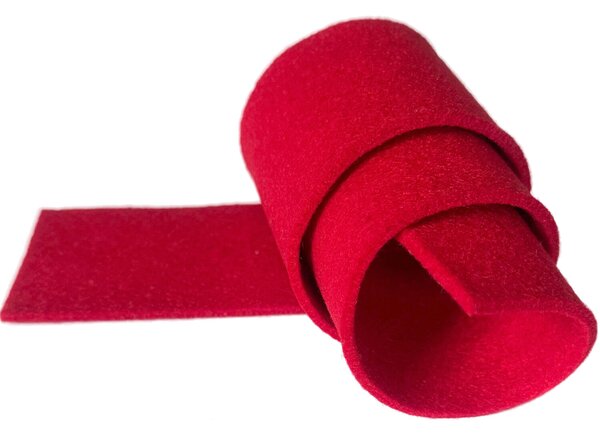 Dekoračný filc 3 mm, farba Červená, metráž 100cm 600gr