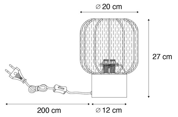Japandi stolná lampa zlatá s béžovým tienidlom - Pluni